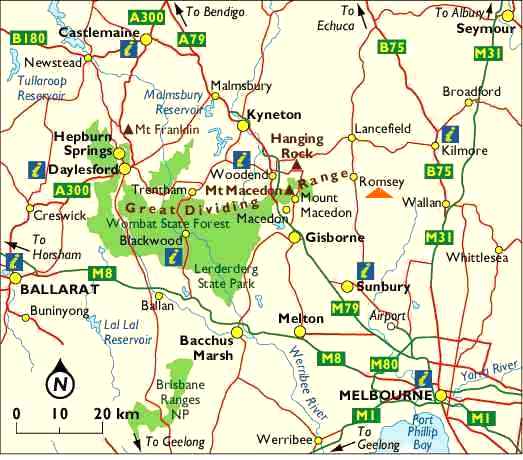 Map Of Romsey And Surrounding Areas Romsey Australia Maps